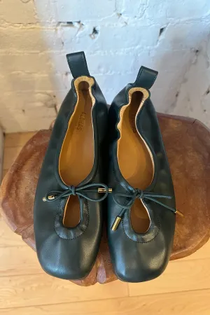 ALOHAS - Rosalind Green Leather Ballet Flats