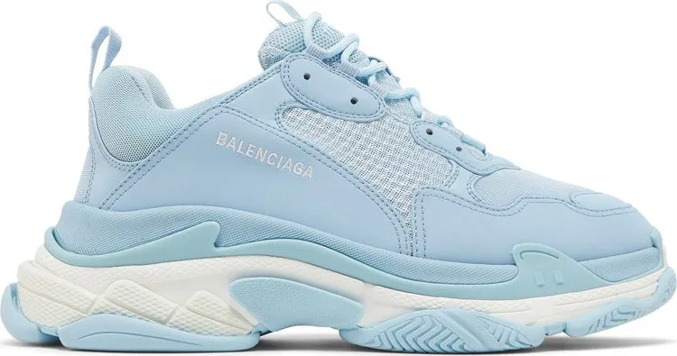 Balenciaga Triple S Sneaker Allover Logo - Light Blue