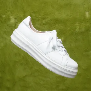 BLANCO White Leather Sneakers