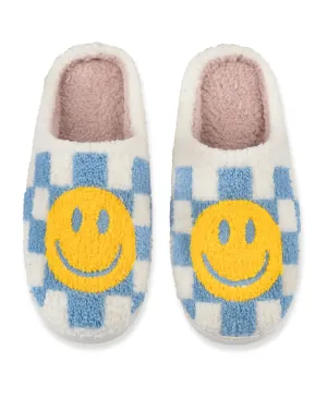 Blue Checkers Slippers