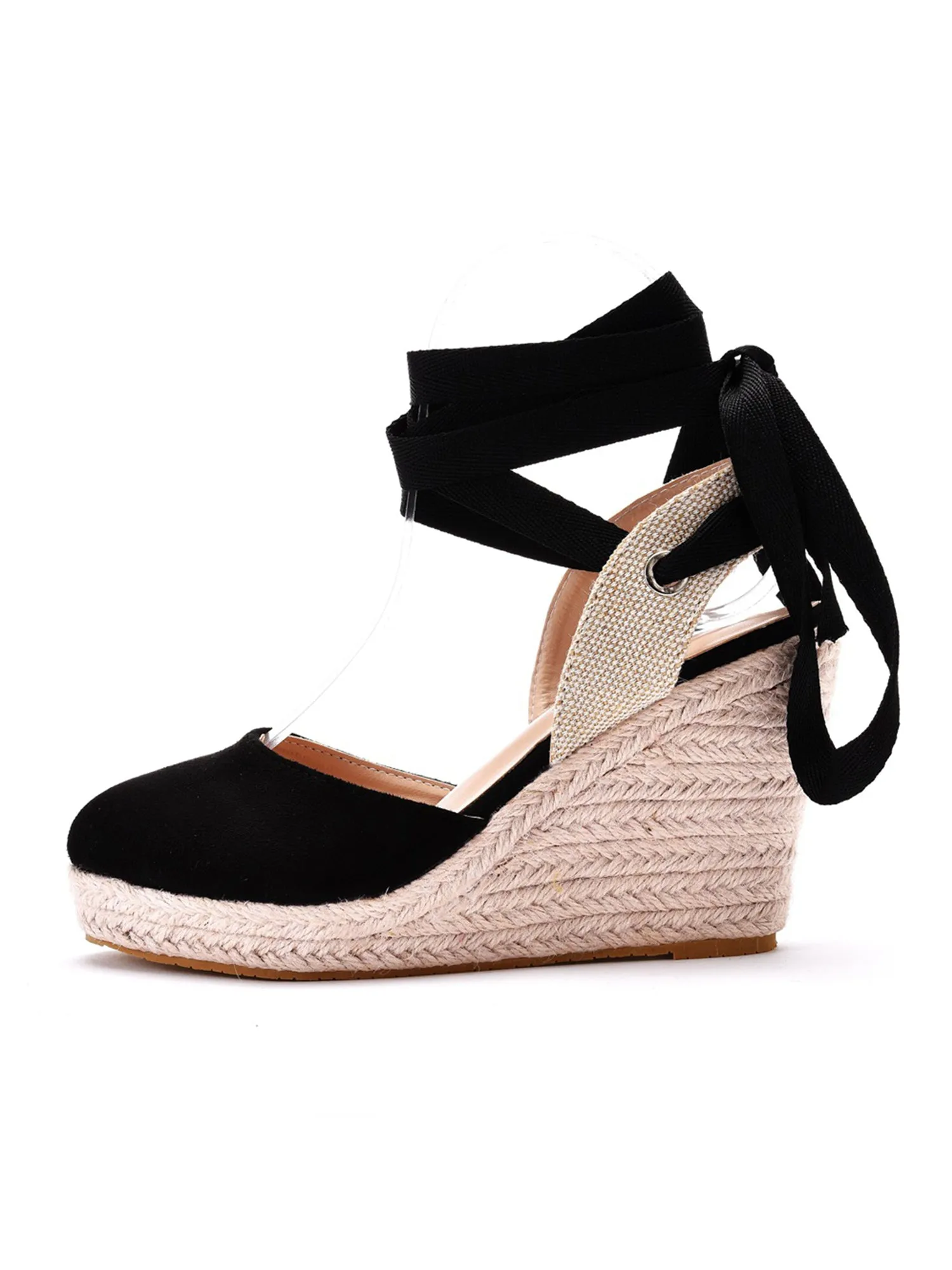 Bohemian Round Toe Platform Espadrille Wedge Heels