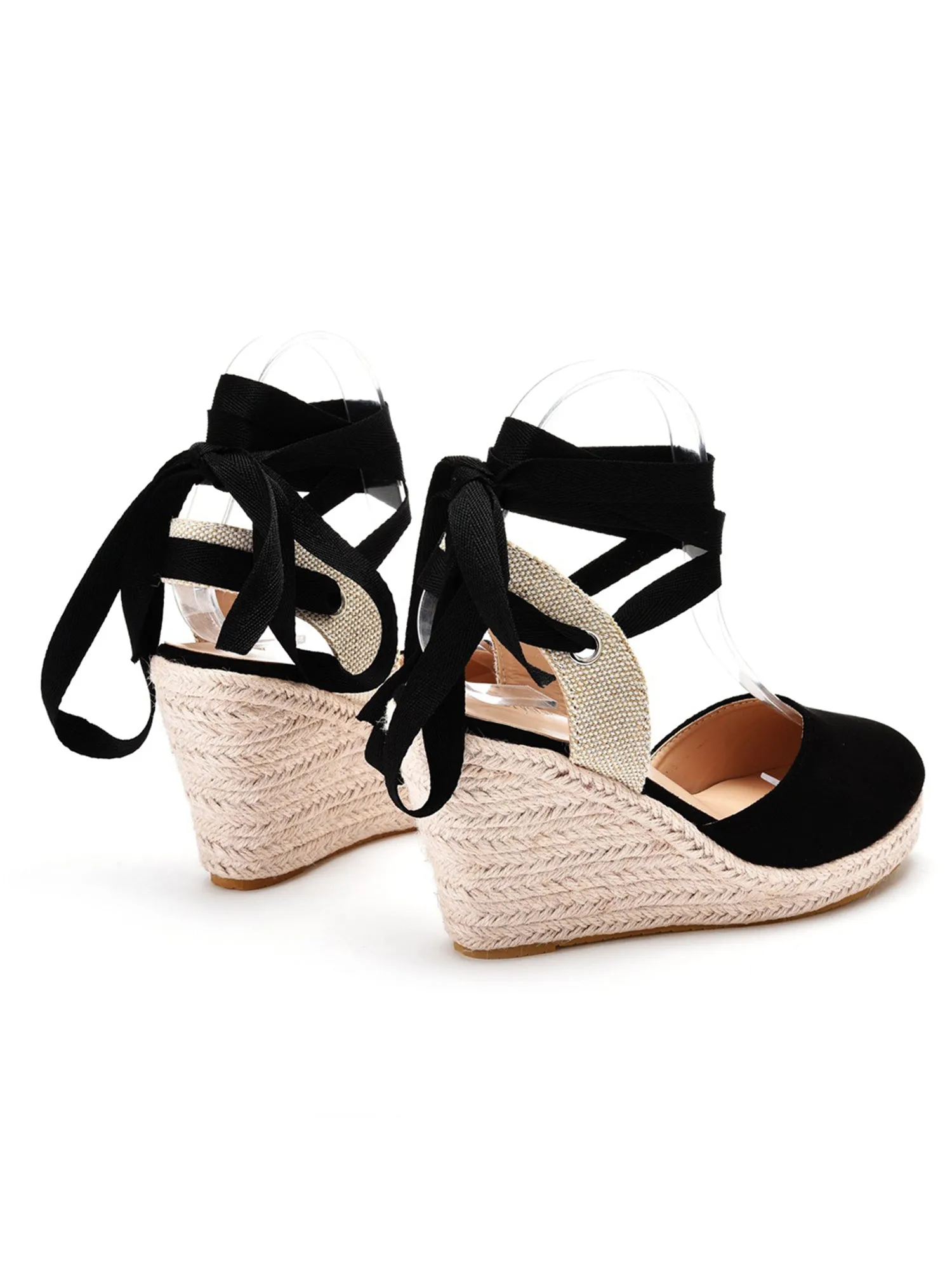 Bohemian Round Toe Platform Espadrille Wedge Heels