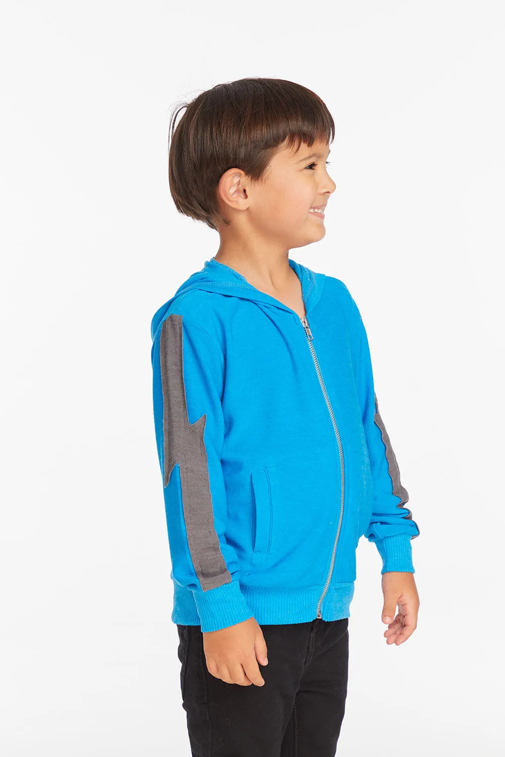 Bolt Blue Danube Long Sleeve Zip Up Hoodie