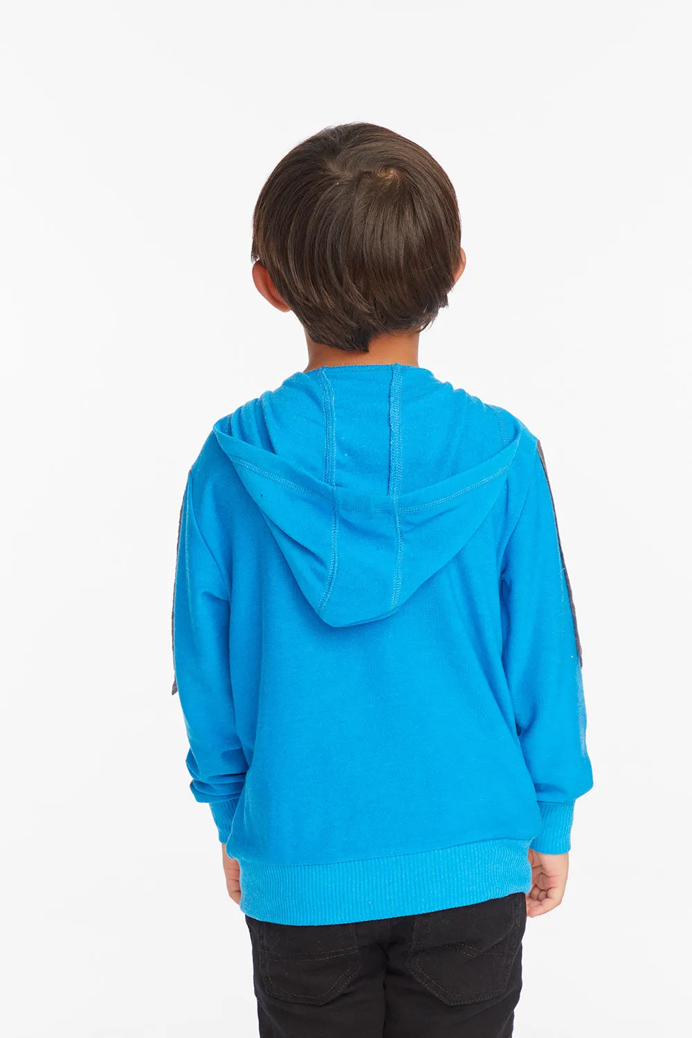 Bolt Blue Danube Long Sleeve Zip Up Hoodie