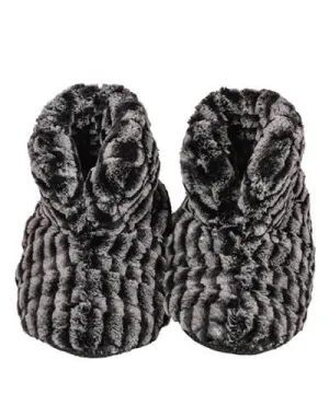 Bootie Slipper - Luxury Faux Fur in 8mm Black/White (SOLD OUT)