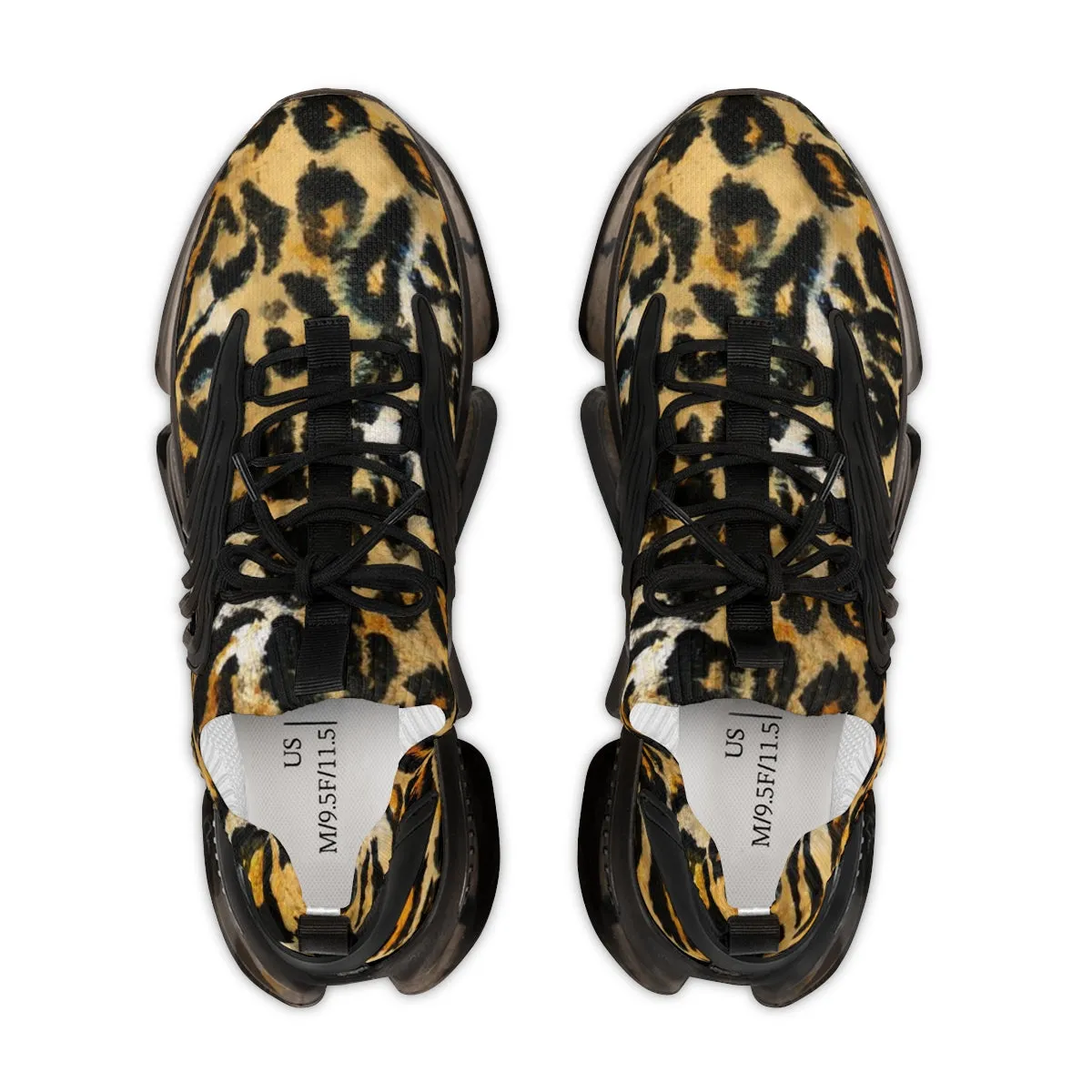 Brown Leopard Print Men's Shoes, Best Leopard Animal Print Comfy Men's Mesh Sports Sneakers (US Size: 5-12)