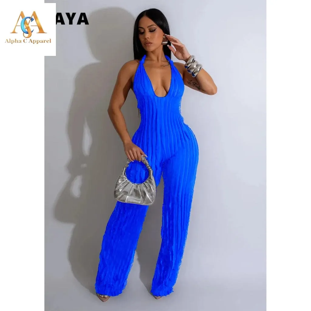 Chic Ruffles Halter Jumpsuit