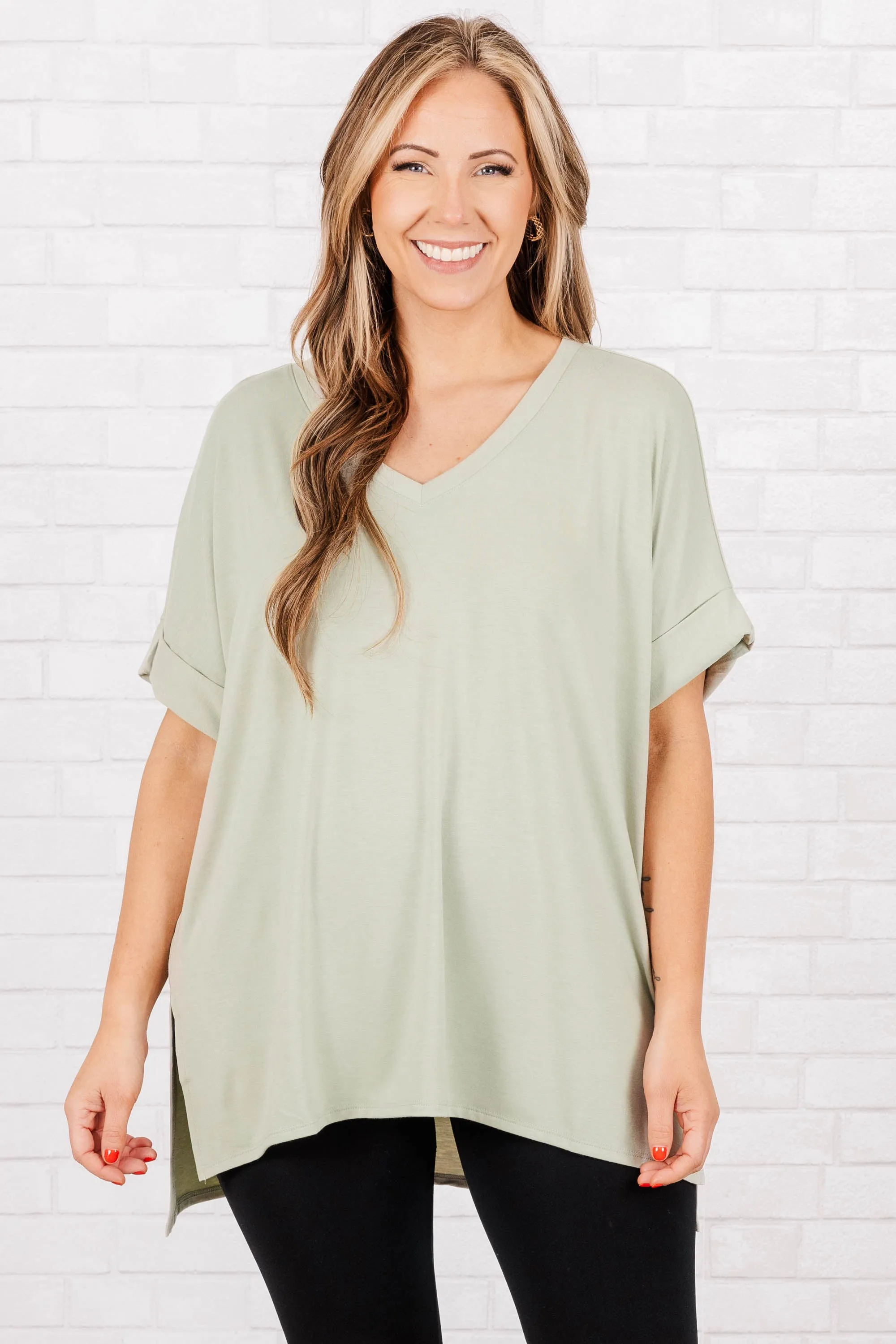 Comfy Travels Top, Light Sage