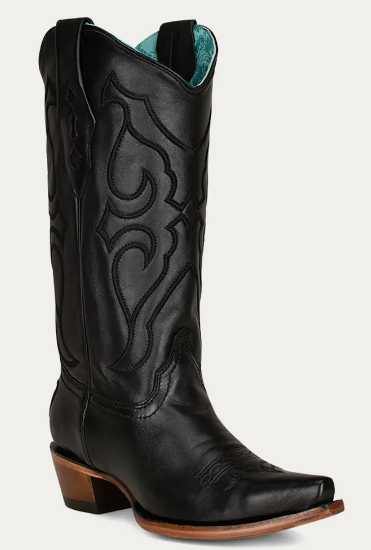 CORRAL LADIES BLACK SNIP TOE WESTERN BOOTS STYLE Z5072