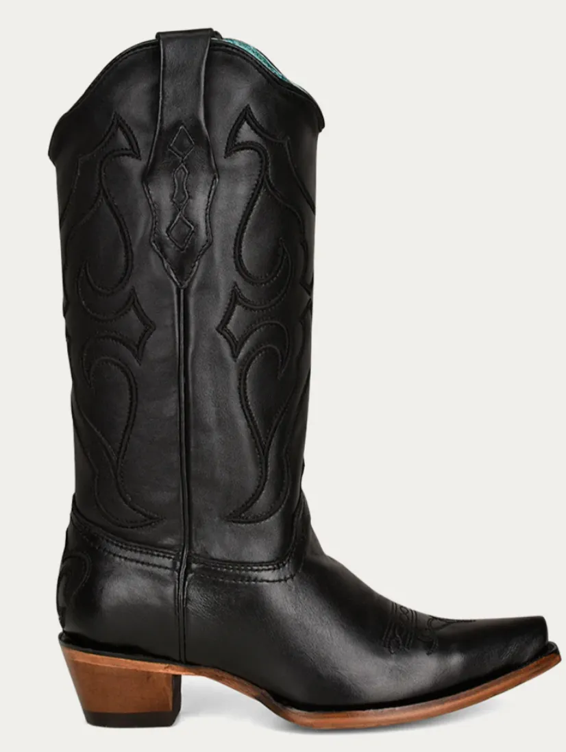 CORRAL LADIES BLACK SNIP TOE WESTERN BOOTS STYLE Z5072