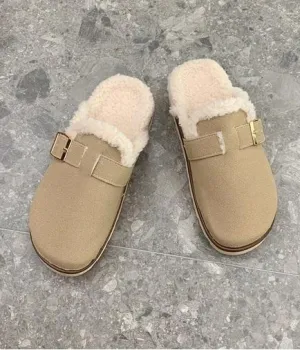 Cozy Shearling-Lined Mule Slippers