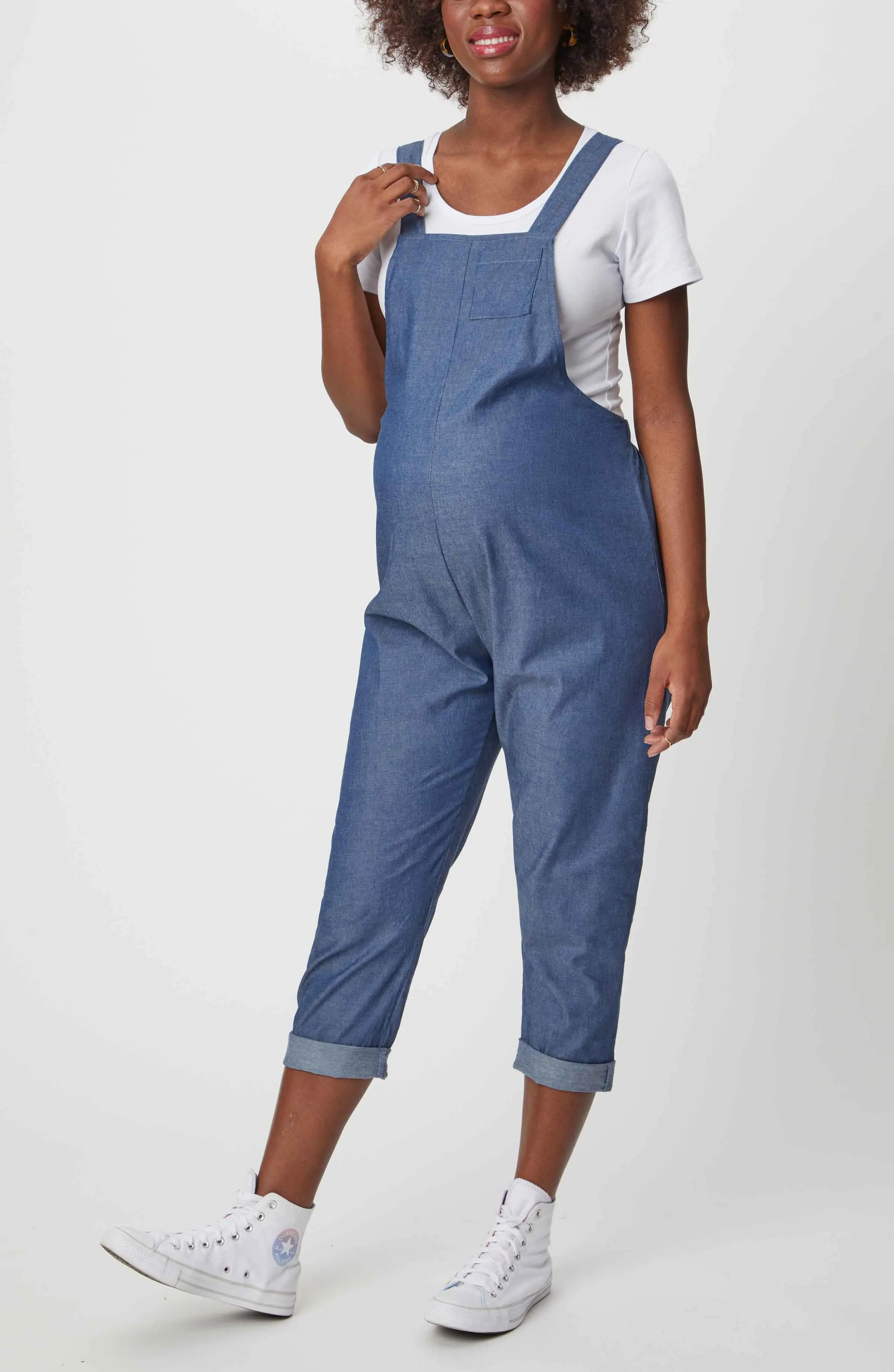 Cropped Maternity Overalls