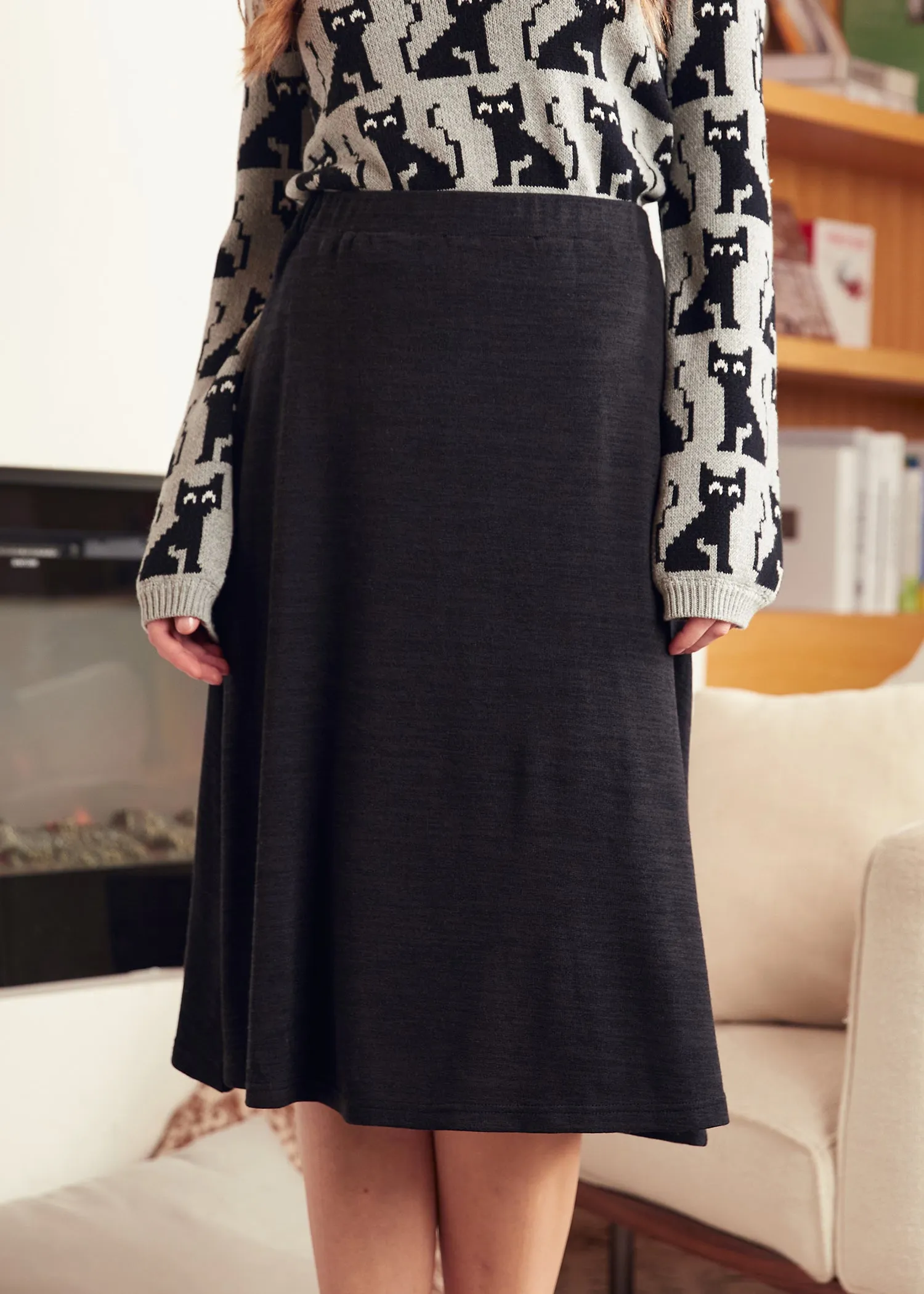 Excellence Attained Knit Midi Skirt