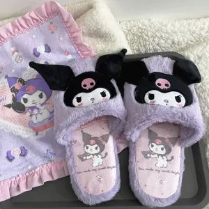 Fuzzy Kuromi Slippers