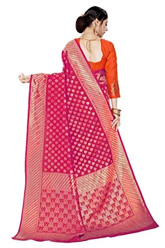 Glory Sarees Women's Banarasi Saree (Banarasi_Saree_109_pink_Pink)