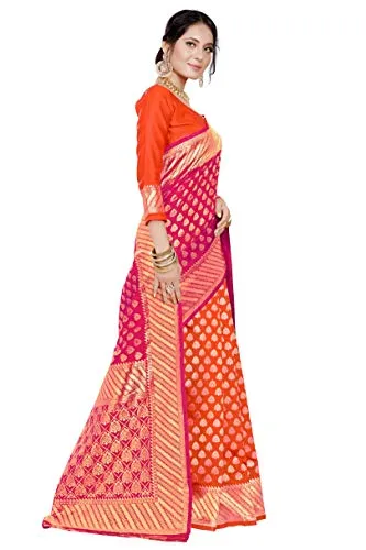 Glory Sarees Women's Banarasi Saree (Banarasi_Saree_109_pink_Pink)