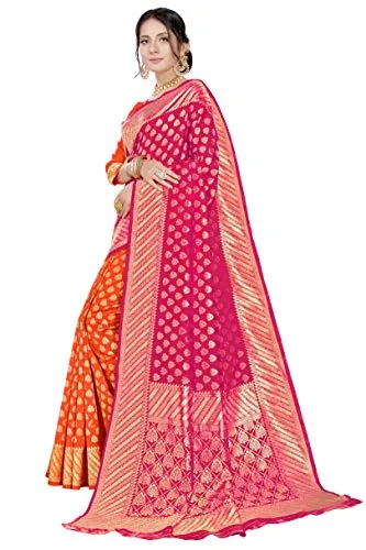 Glory Sarees Women's Banarasi Saree (Banarasi_Saree_109_pink_Pink)