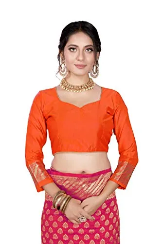 Glory Sarees Women's Banarasi Saree (Banarasi_Saree_109_pink_Pink)