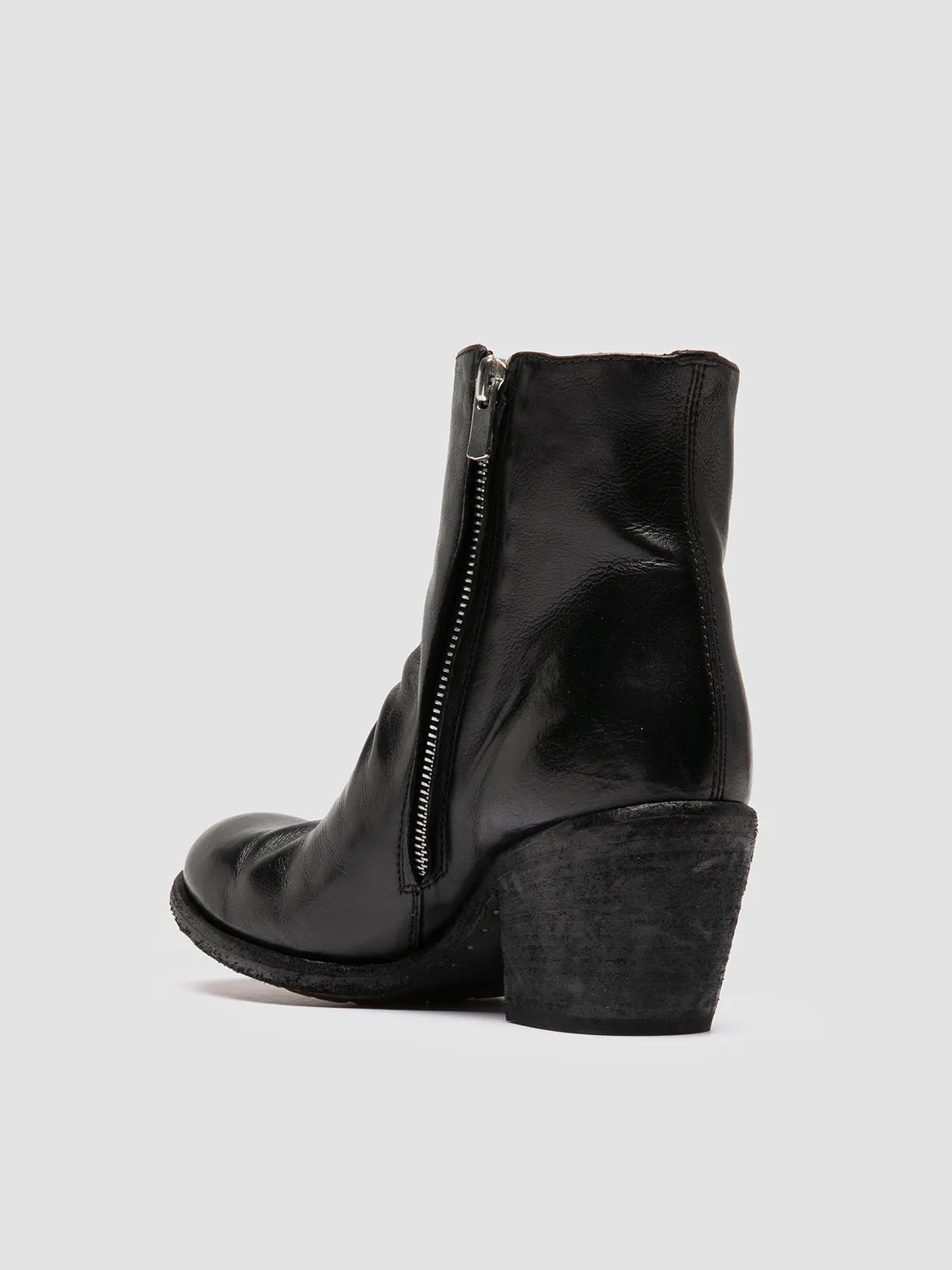 GODEAU 001 - Black Leather Zipped Boots