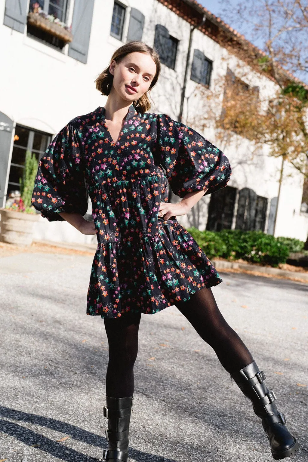 Hattie Dress- Black Starlight