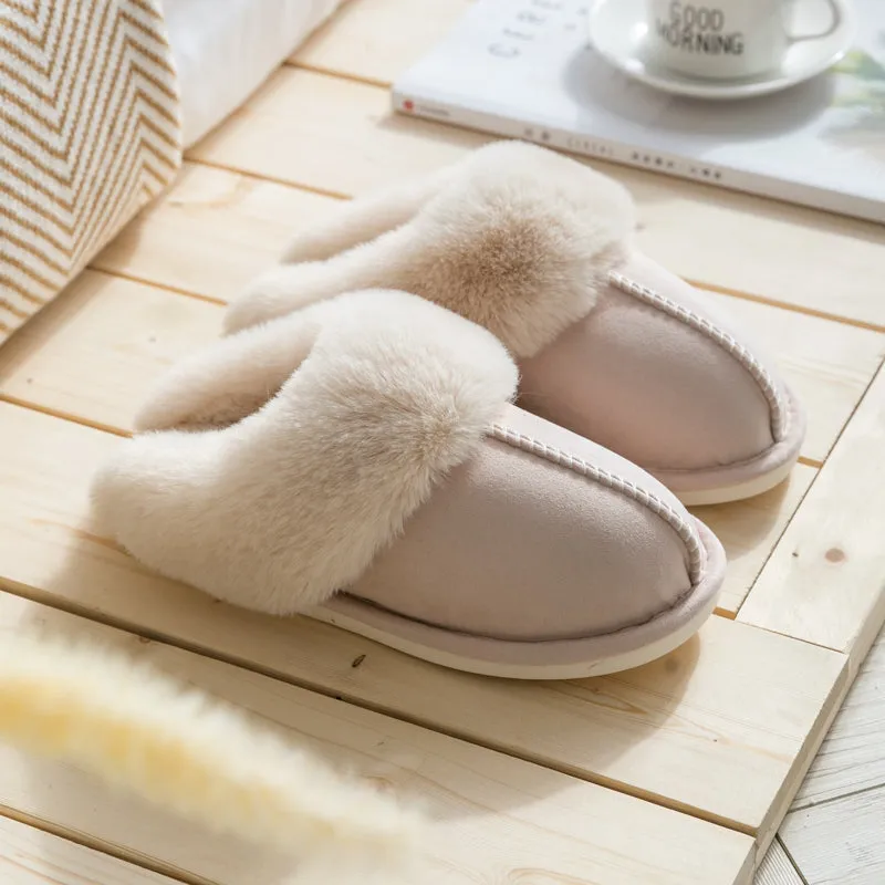 Haute Edition Cozy Faux Fur Lined Scuff Clog Indoor Outdoor Slippers