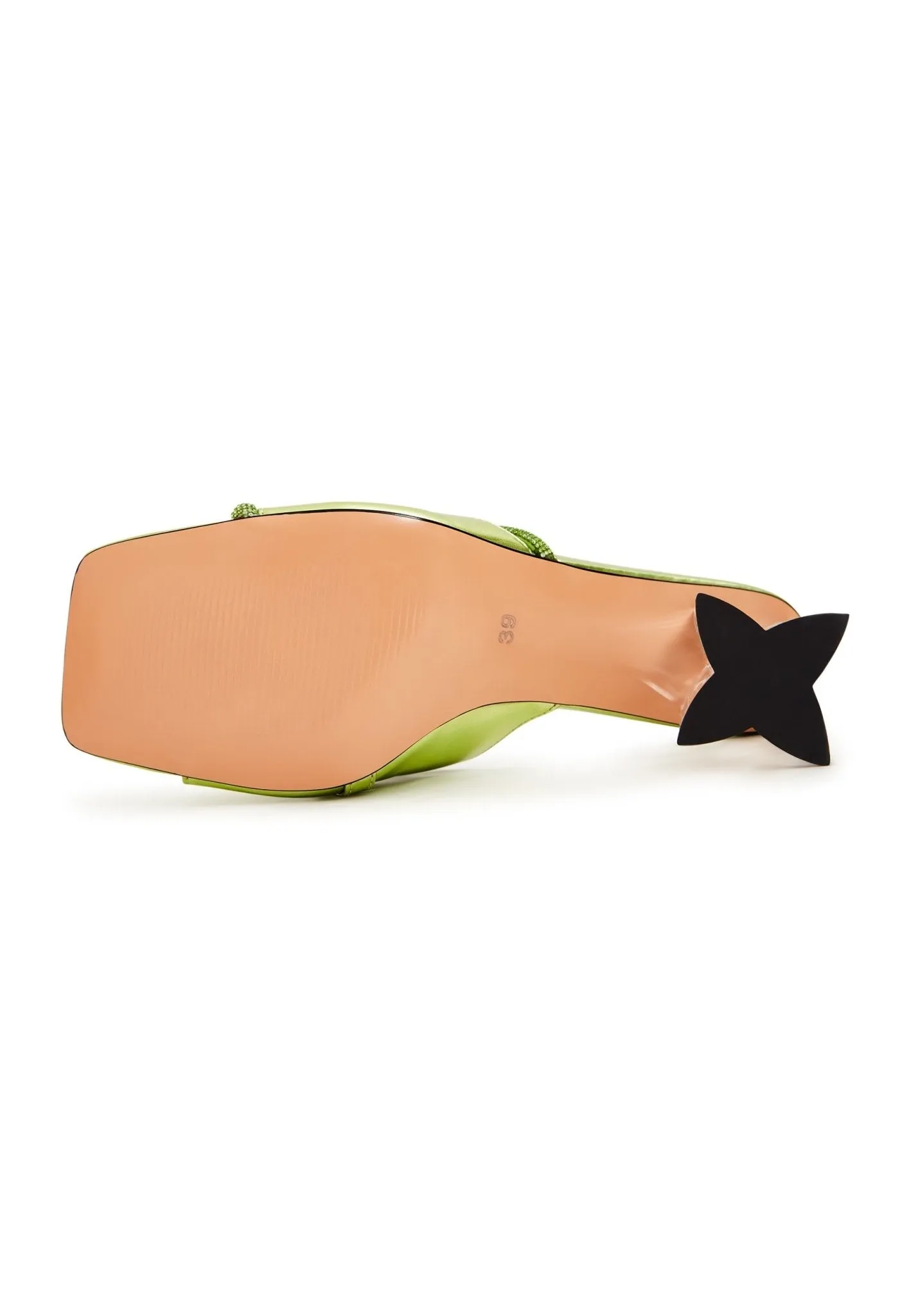 Heel Mules With  Star Shape Block Heel - Green