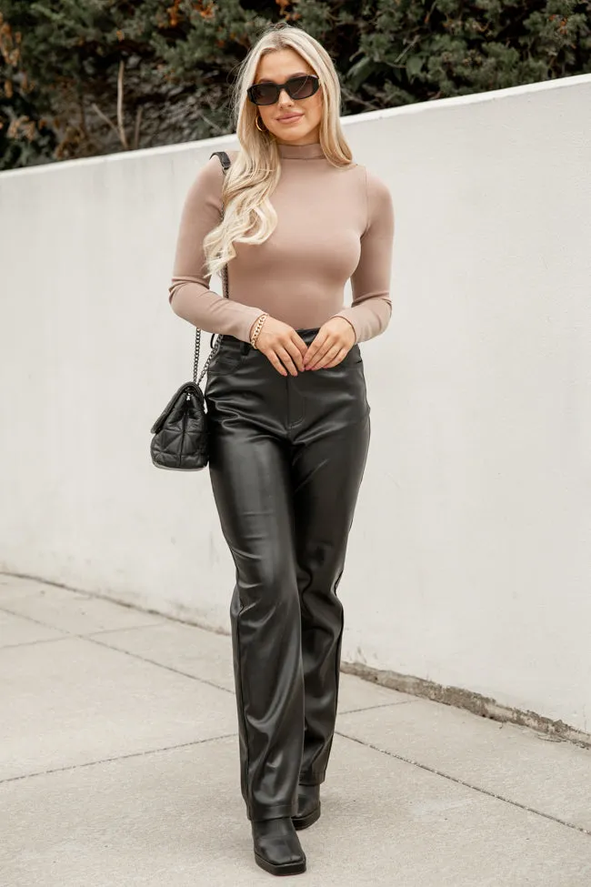 Hit Or Miss Taupe Mock Neck Bodysuit FINAL SALE