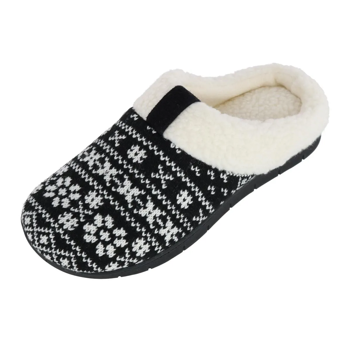 Isotoner Women's Heritage Fairisle Knit Hoodback Slipper