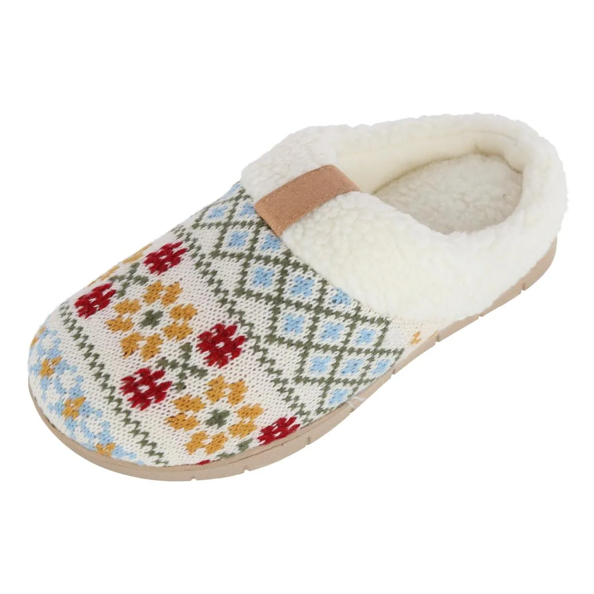 Isotoner Women's Heritage Fairisle Knit Hoodback Slipper