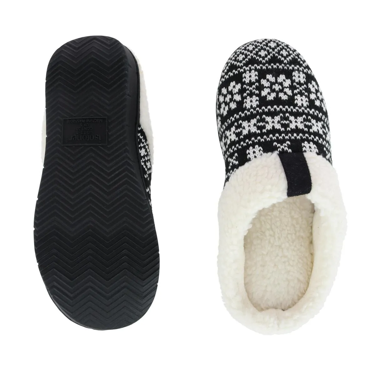 Isotoner Women's Heritage Fairisle Knit Hoodback Slipper