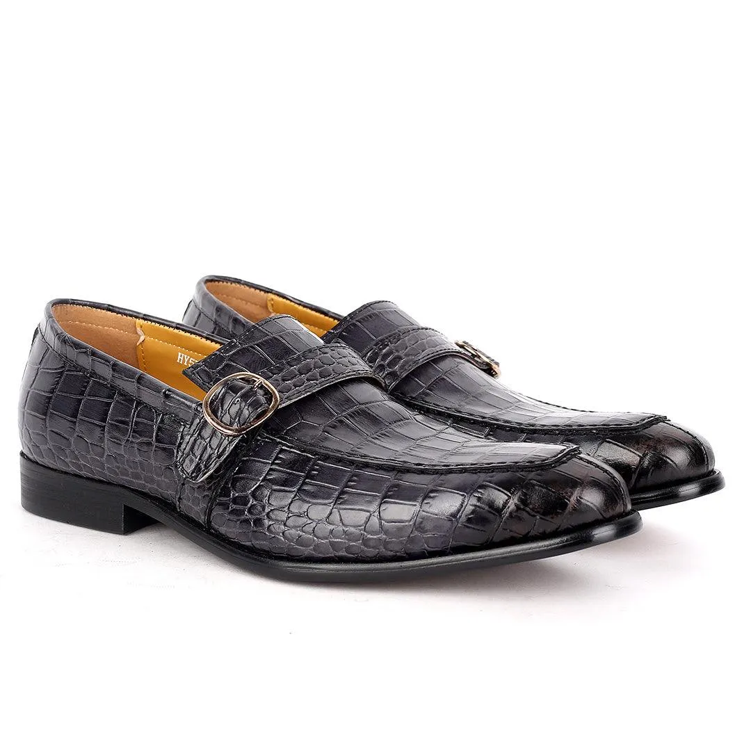 J.M Weston Full Croc Leather Belt designed Shoe