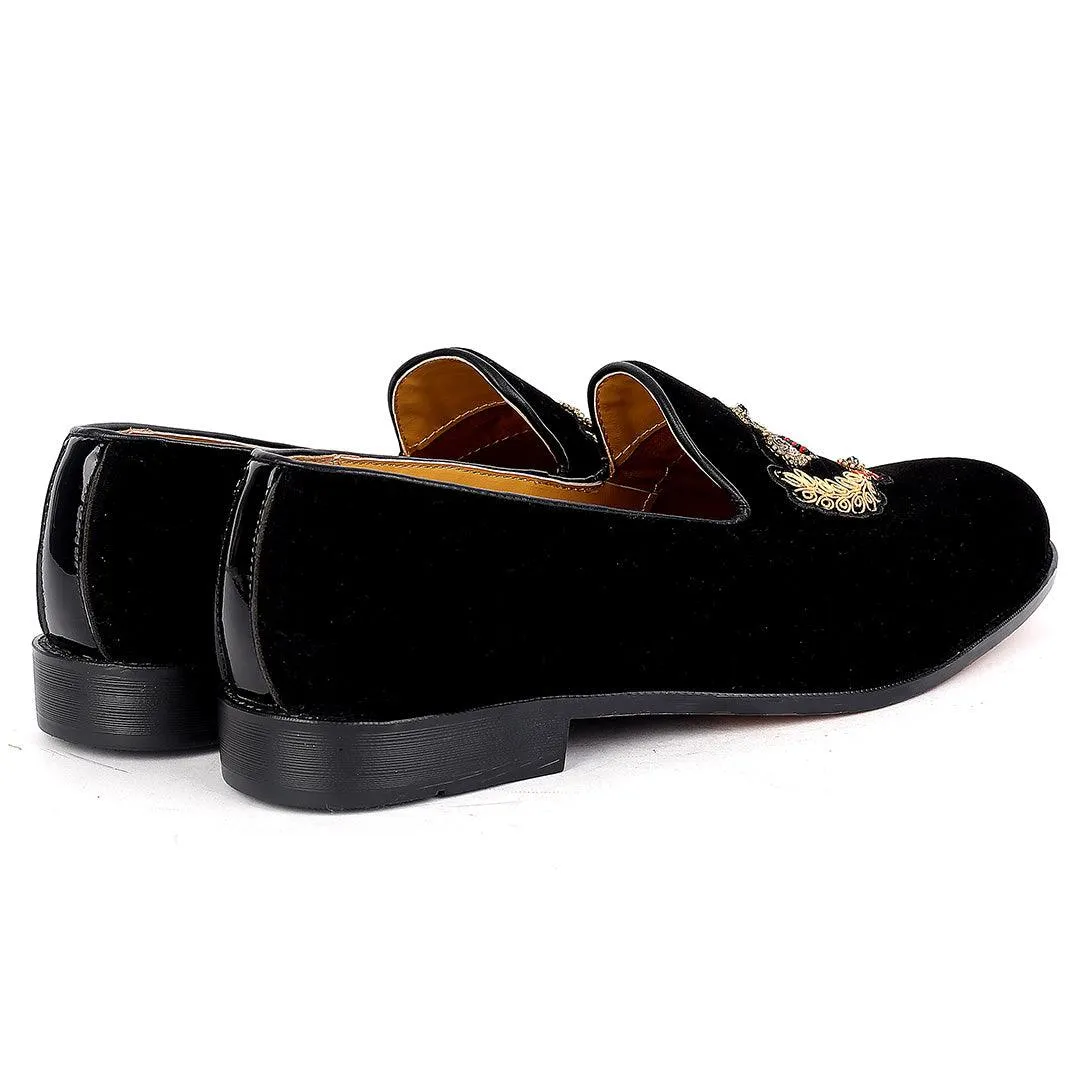 John Foster Suede Leather With Gold Royalty Designed Shoe