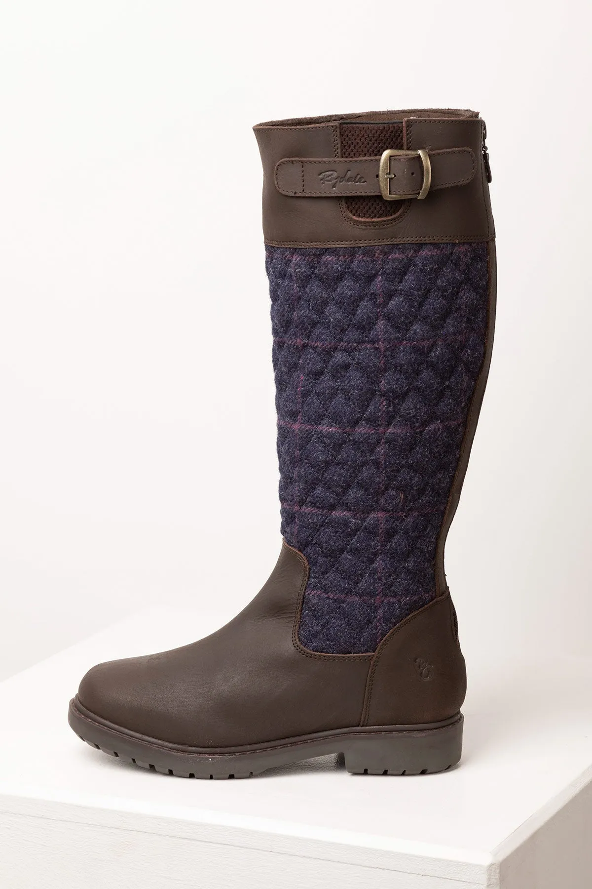 Ladies Middleham Quilted Tweed Boots