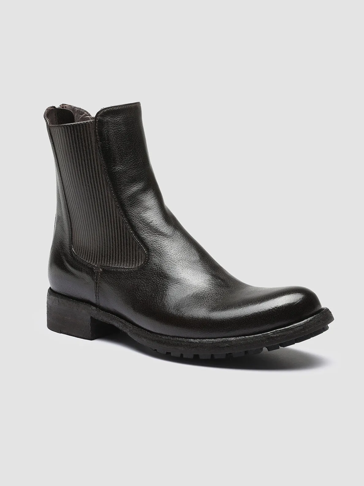 LEGRAND 213 - Brown Zipped Leather Chelsea Boots