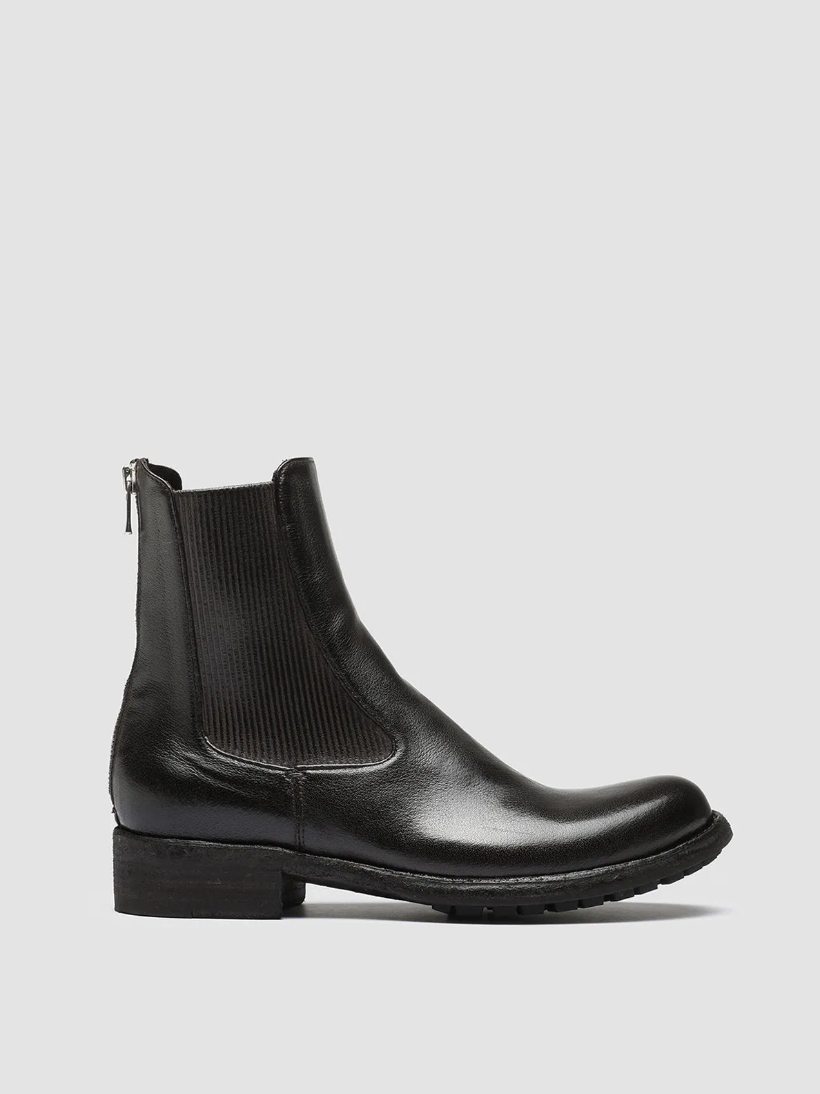 LEGRAND 213 - Brown Zipped Leather Chelsea Boots