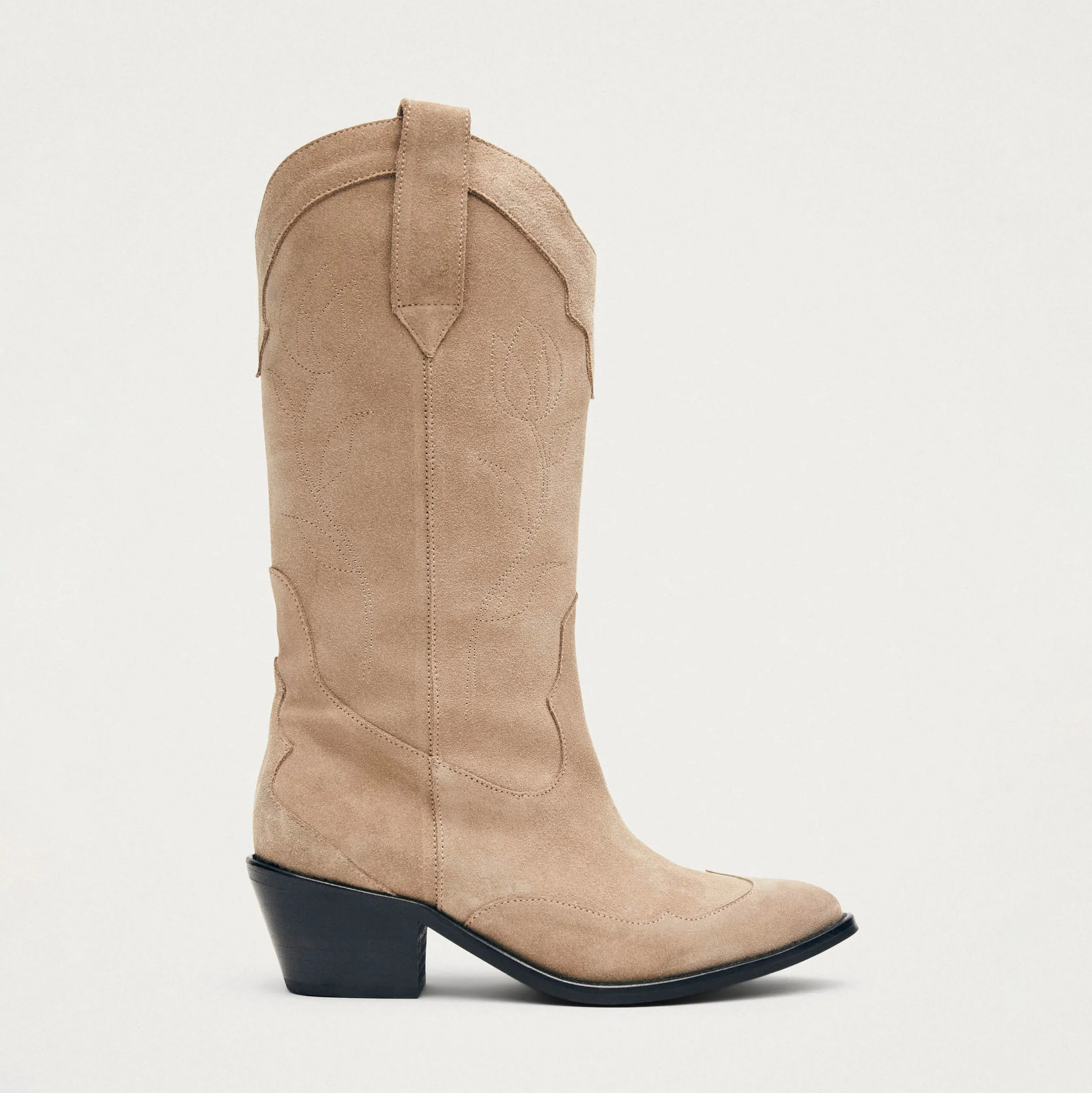 Liberty Suede Beige Leather Boots