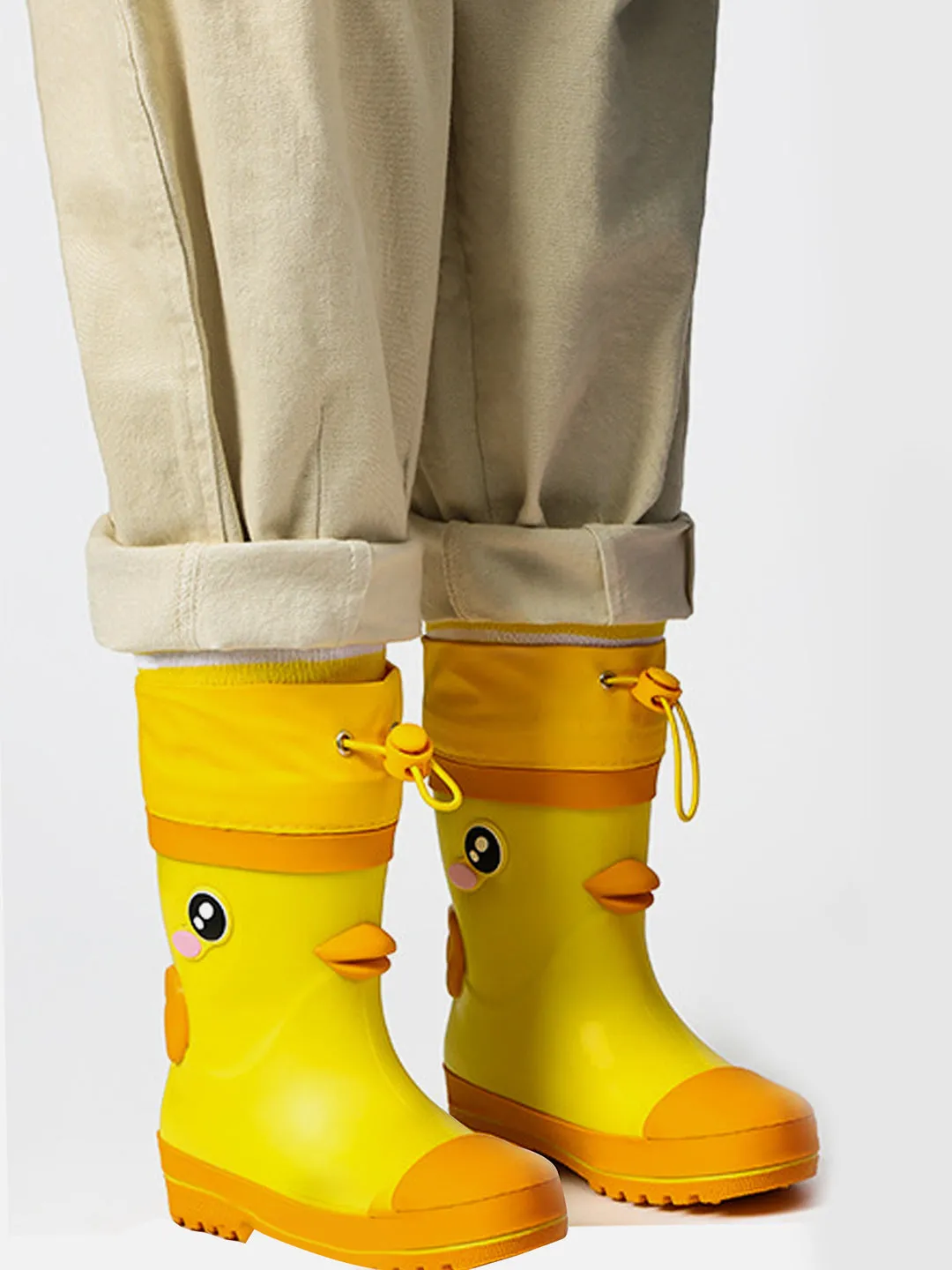 Little Surprise Box Mr.Daffy Quack head Flexible Rubber Rain Gumboots for Toddlers and Kids