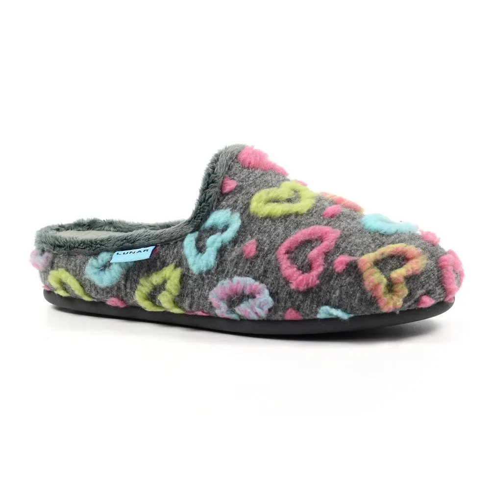 Lunar Womens Slipper Valentine  Grey