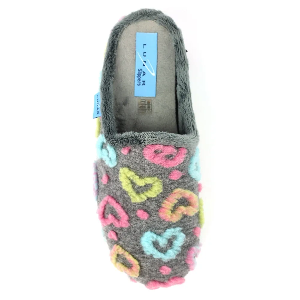 Lunar Womens Slipper Valentine  Grey