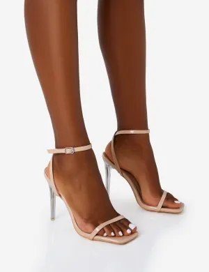 Mary Nude Patent Barely There Perspex Stiletto Heels