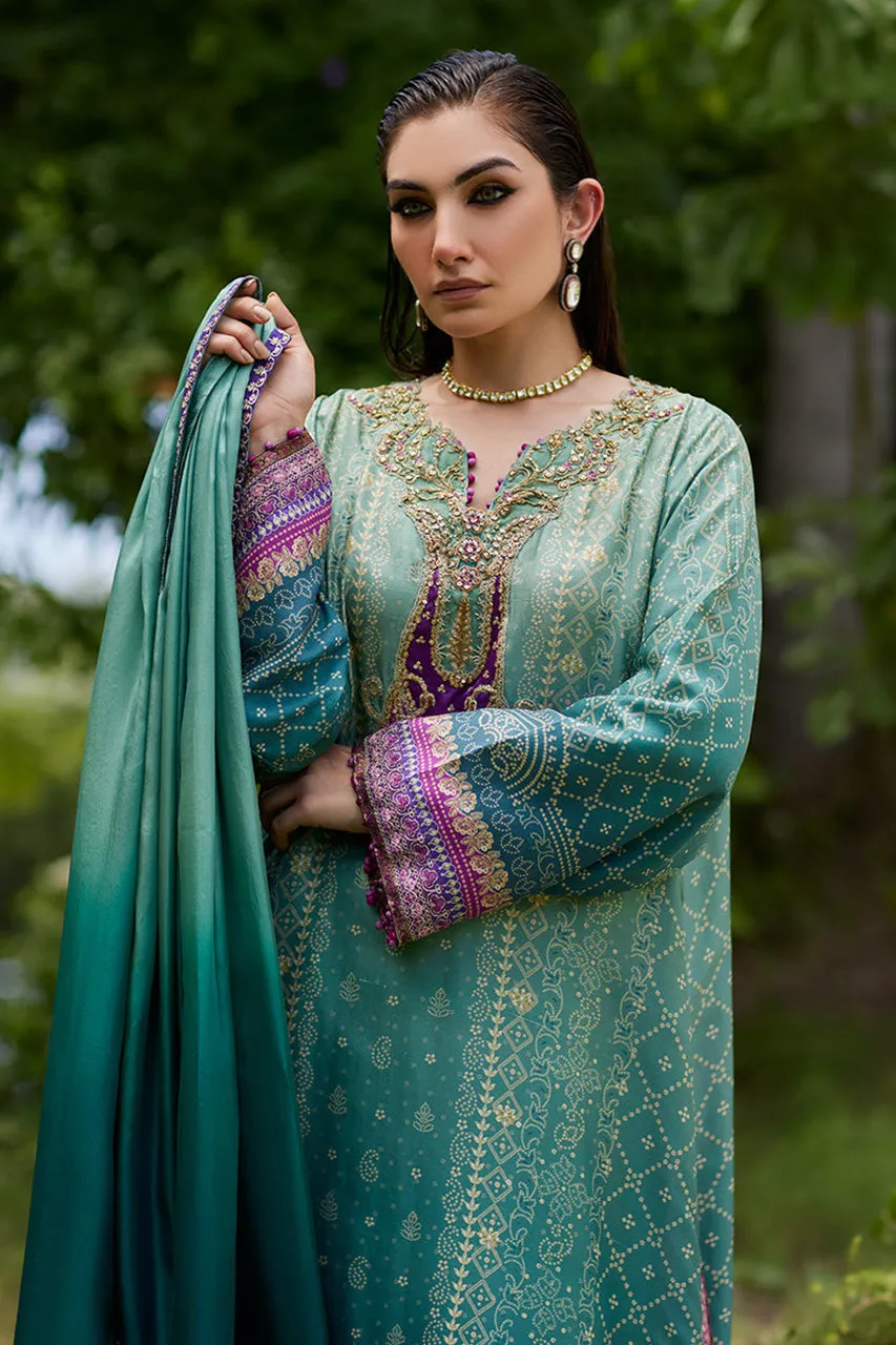 Mayna festive'24 - Leisha Teal Ombre Shirt And Dupatta