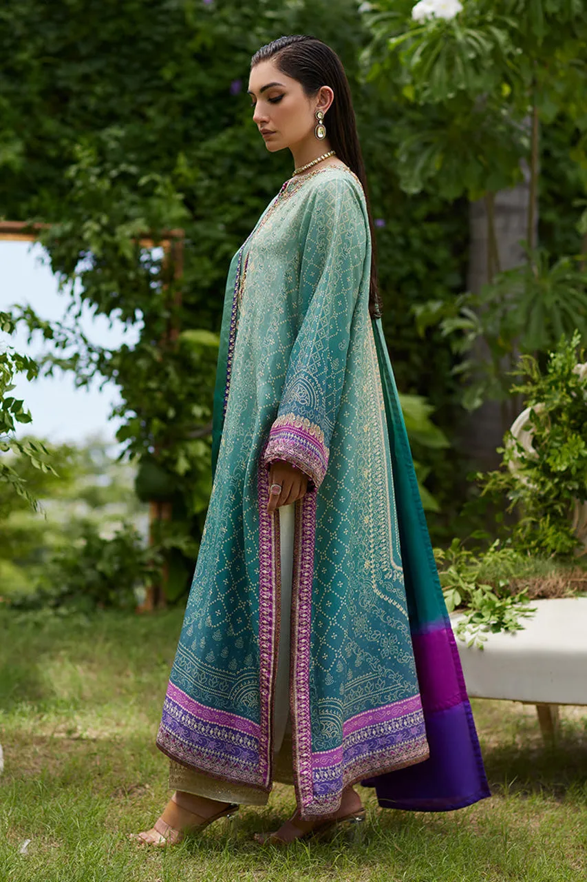 Mayna festive'24 - Leisha Teal Ombre Shirt And Dupatta