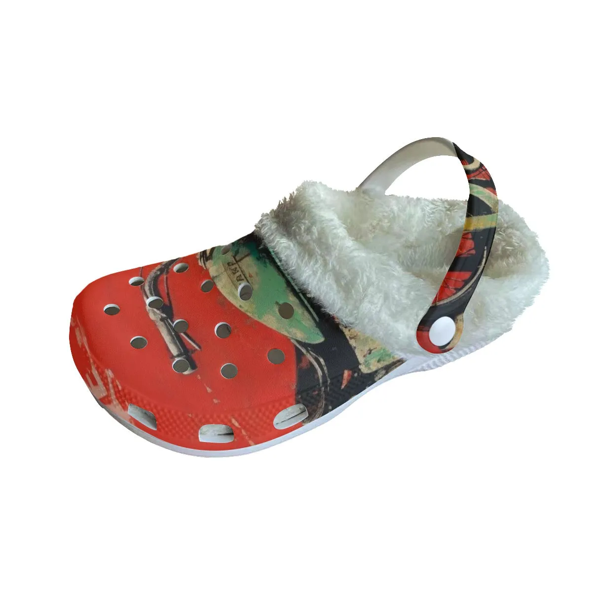 Mc#28 Men's Classic Clogs with Fleece, motorcycle print