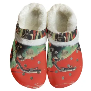 Mc#28 Men's Classic Clogs with Fleece, motorcycle print