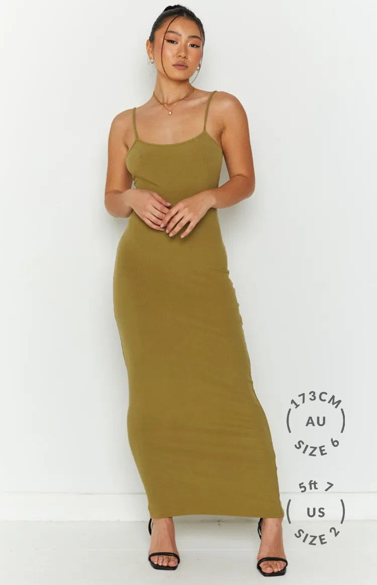 Melrose Khaki Maxi Dress