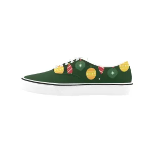 Men's Christmas Lights Print Canvas Low Top Shoes