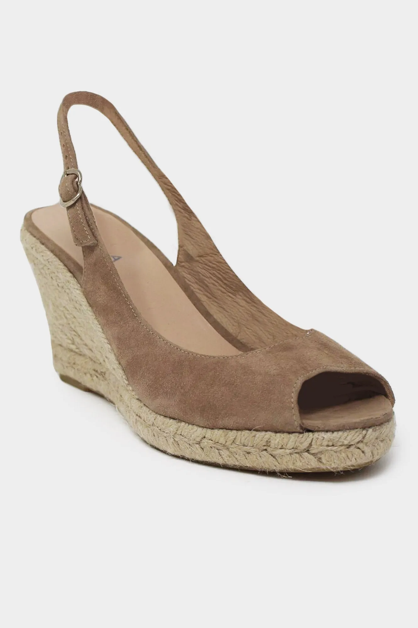 Mykonos Peep Toe Espadrilles | Almond