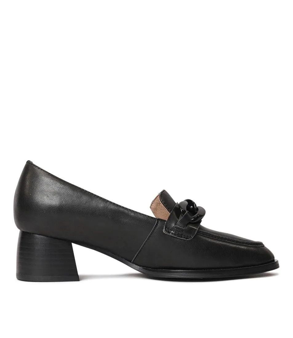 Nomass Black Leather Loafers