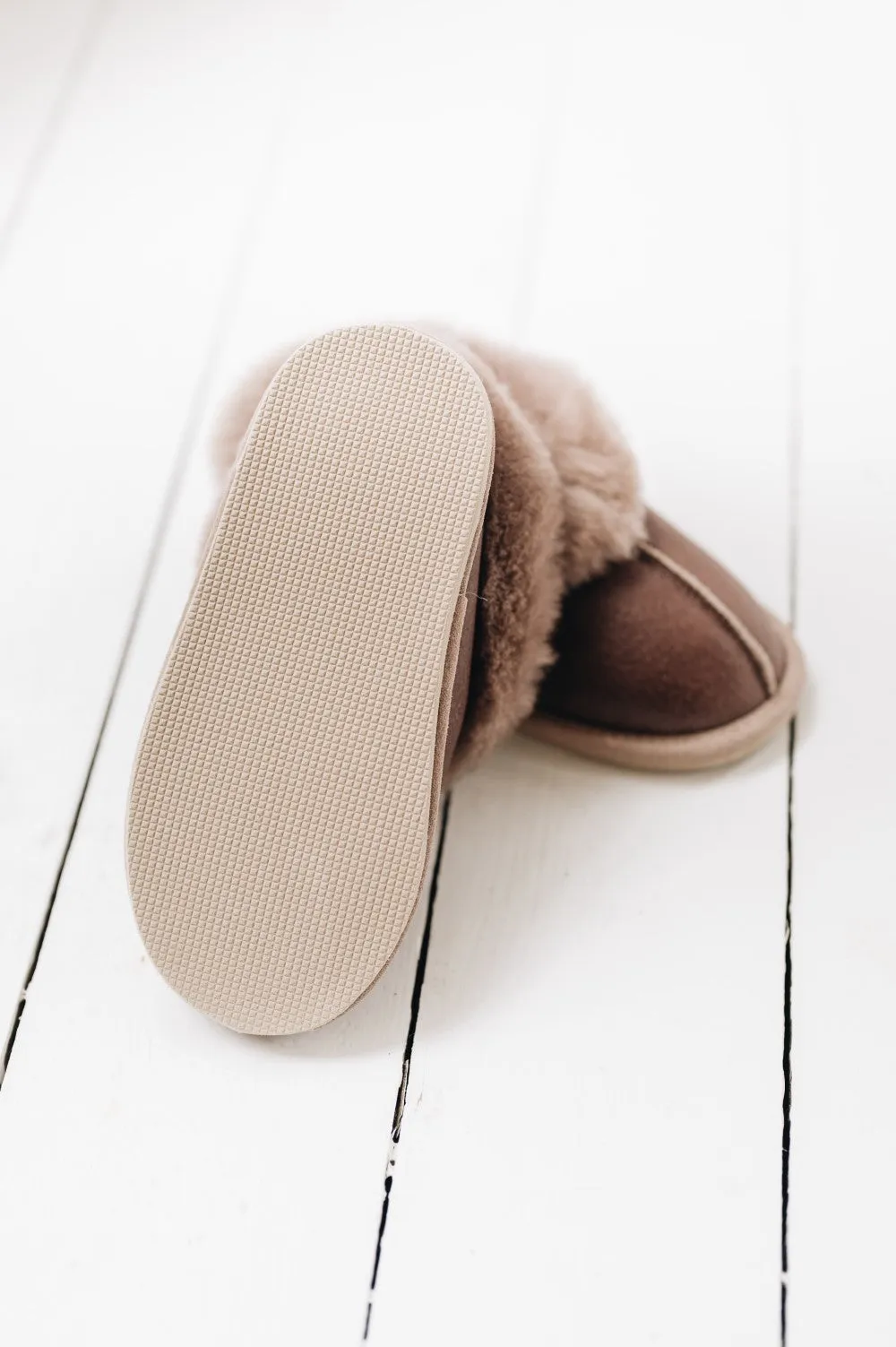 ORLA Childrens Sheepskin Slipper Boots with Sole