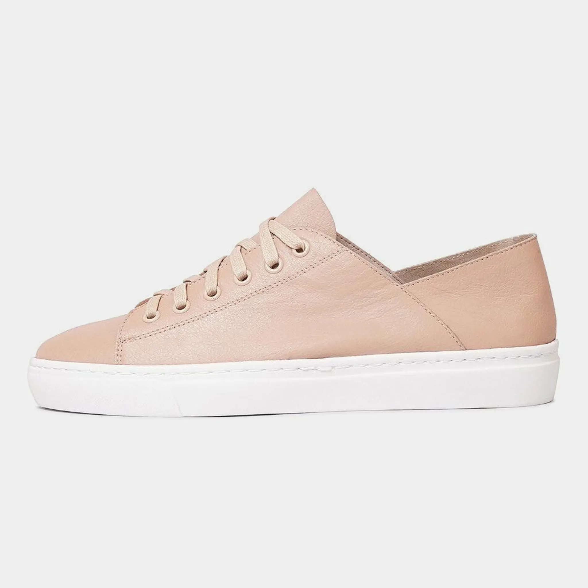 Oskher Dark Nude Leather Sneakers